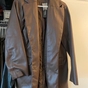Brown leather blazer